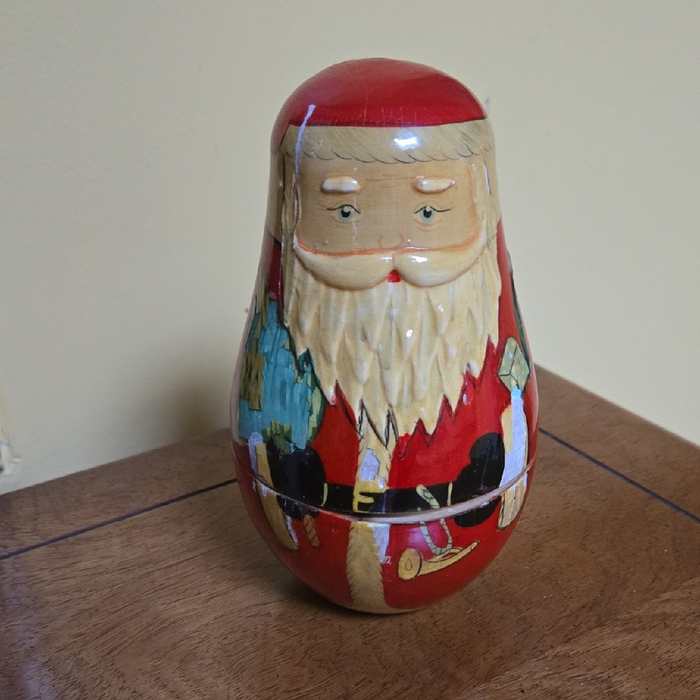Festive Santa Nesting Doll - Red and White Matryoshka doll